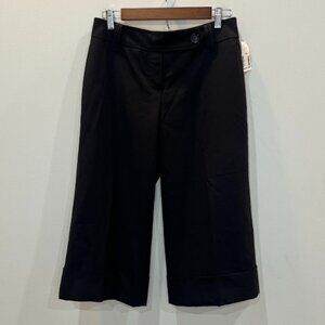 LOFT Julie Crop Cuffed Trouser Pants Black Women's Size 4 Office Workwear NWT